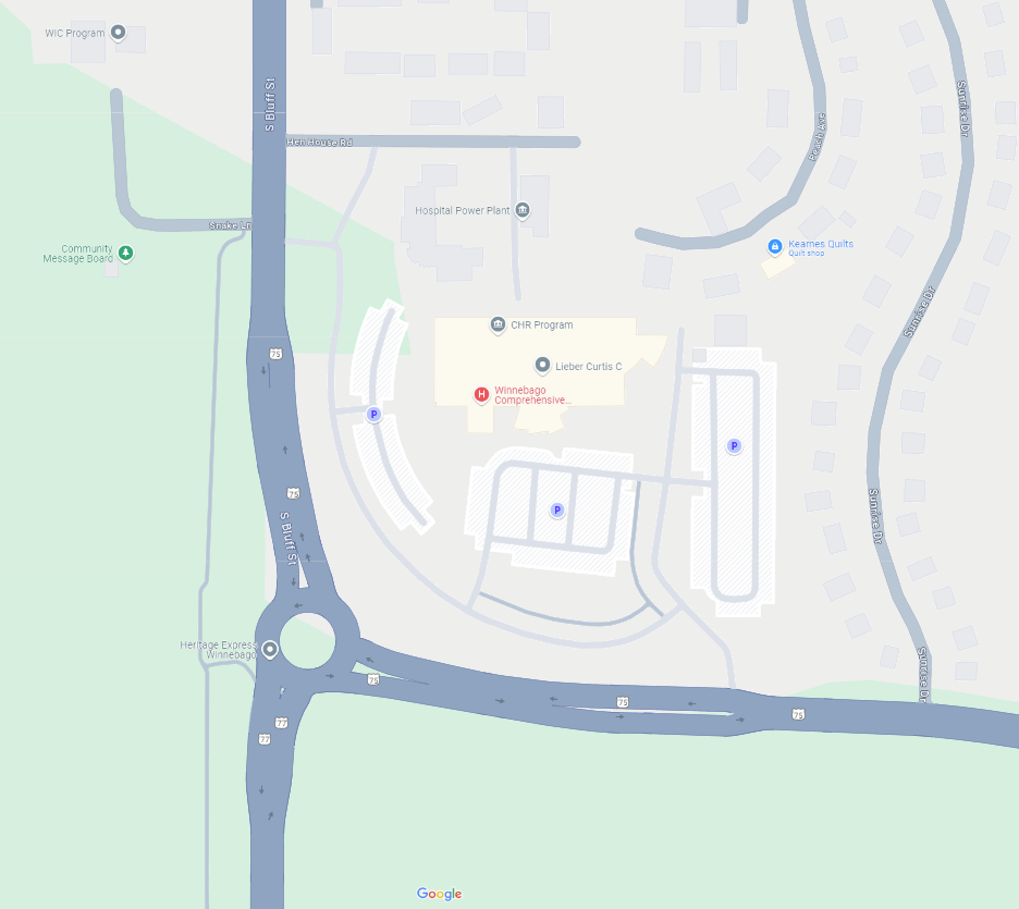 Map of Winnebago Comprehensive Healthcare System Campus